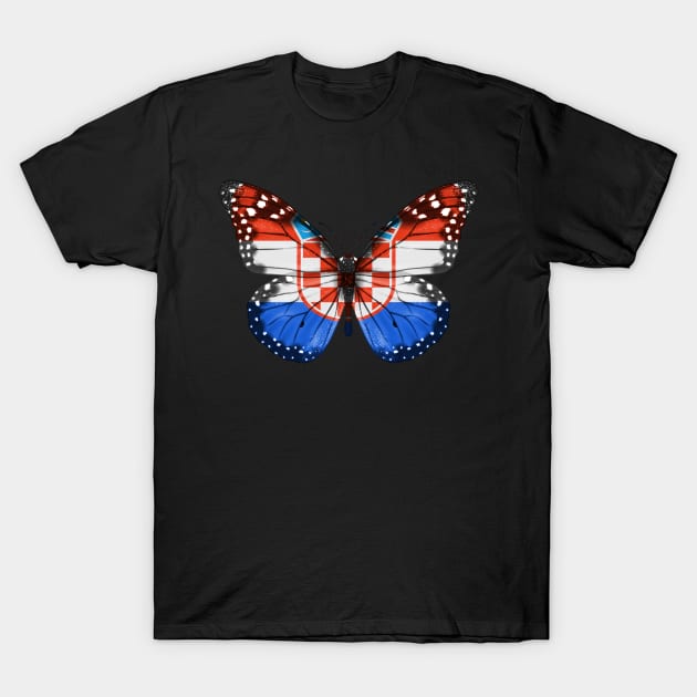 Croatian Flag  Butterfly - Gift for Croatian From Croatia T-Shirt by Country Flags